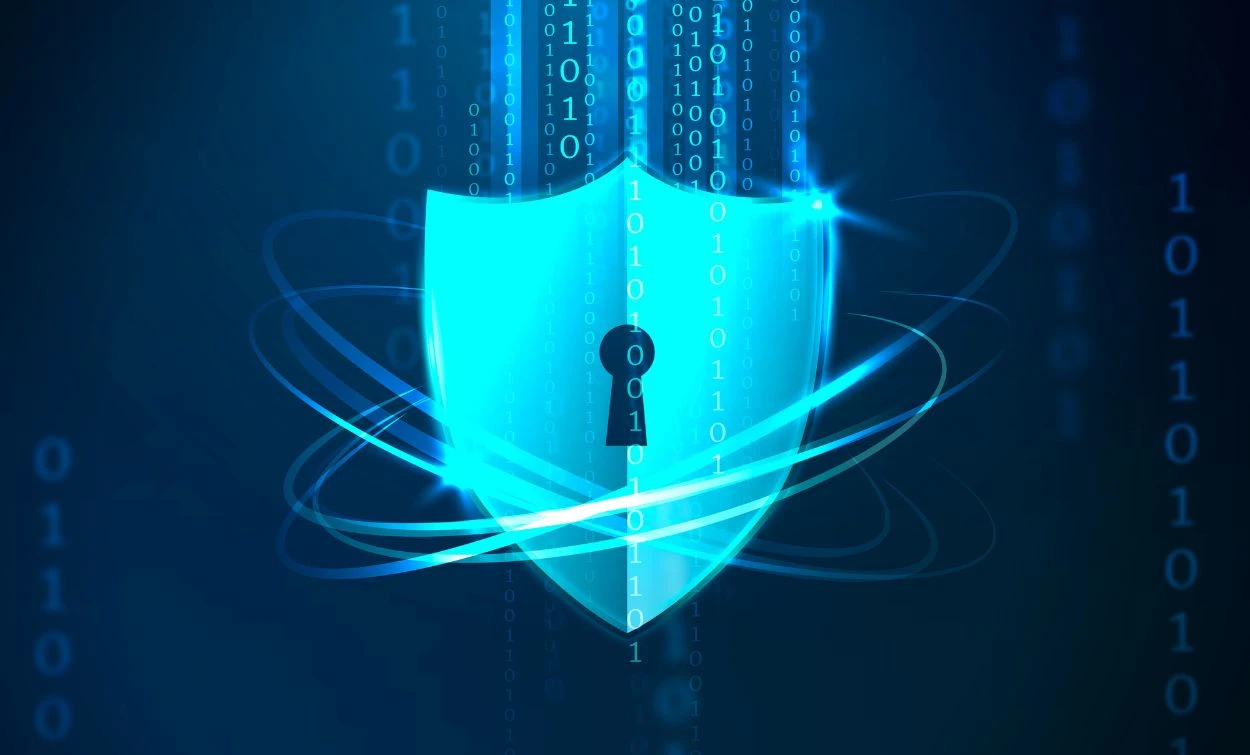 Secure cloud computing environment with data protection, servers, and digital security icons, representing professional cloud computing training and infrastructure management in Bangalore.